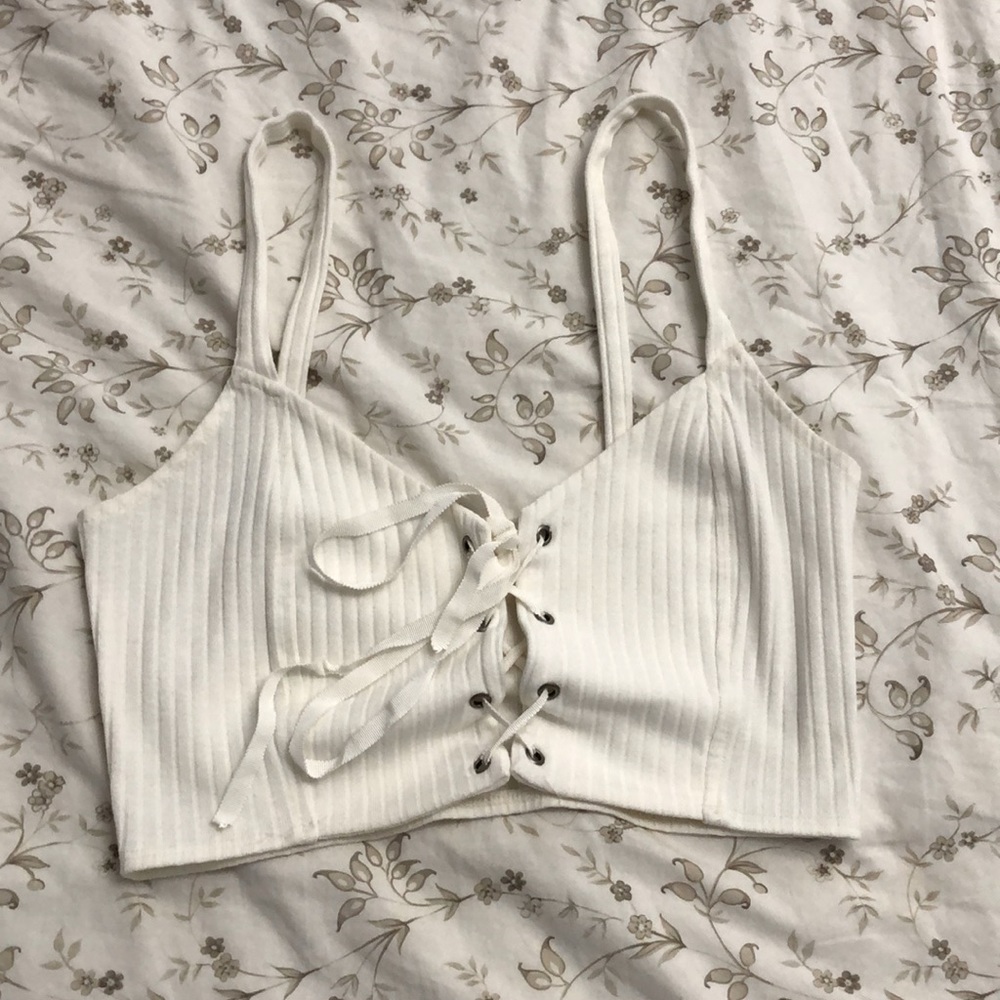 White tank crop top